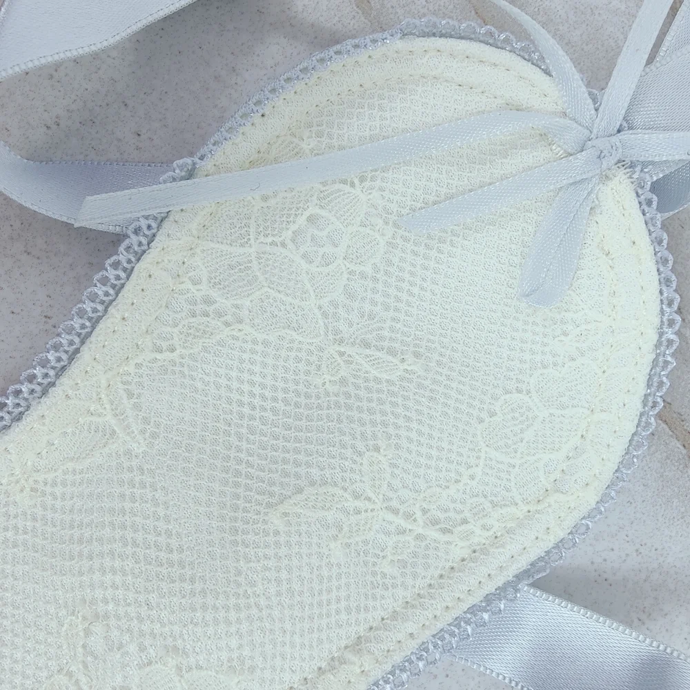 NWT DKNY Ivory Lace Blue Ribbon Sleep Mask, OS